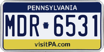 PA license plate MDR6531