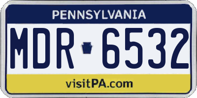 PA license plate MDR6532