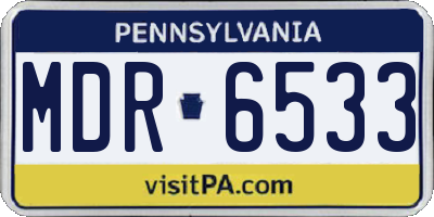 PA license plate MDR6533