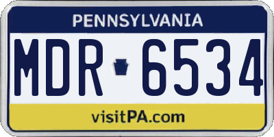 PA license plate MDR6534
