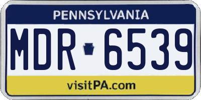 PA license plate MDR6539