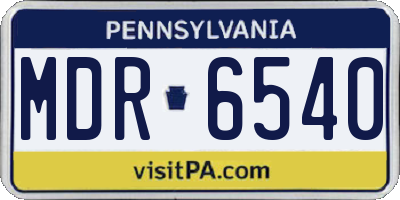 PA license plate MDR6540