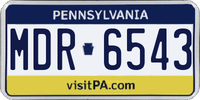 PA license plate MDR6543