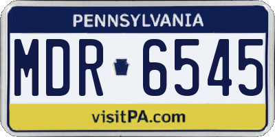 PA license plate MDR6545