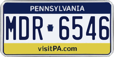 PA license plate MDR6546