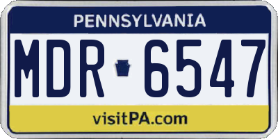 PA license plate MDR6547