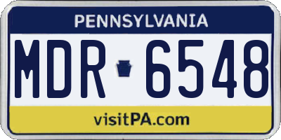 PA license plate MDR6548