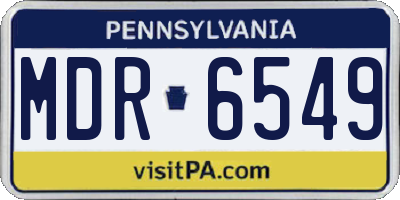 PA license plate MDR6549
