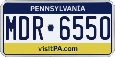 PA license plate MDR6550