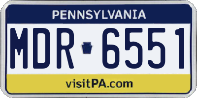 PA license plate MDR6551