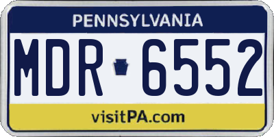 PA license plate MDR6552
