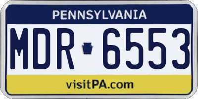 PA license plate MDR6553