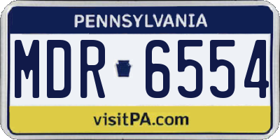 PA license plate MDR6554