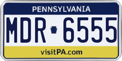 PA license plate MDR6555
