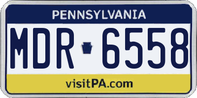 PA license plate MDR6558