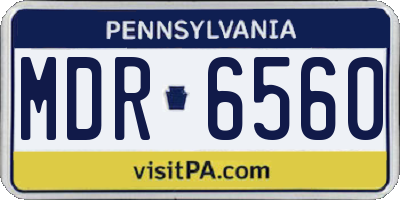PA license plate MDR6560