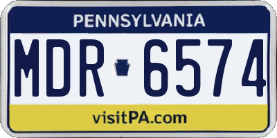 PA license plate MDR6574