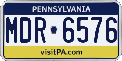PA license plate MDR6576
