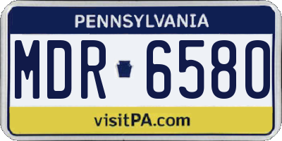 PA license plate MDR6580