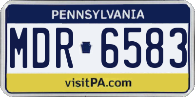 PA license plate MDR6583
