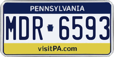 PA license plate MDR6593