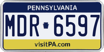 PA license plate MDR6597