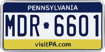 PA license plate MDR6601