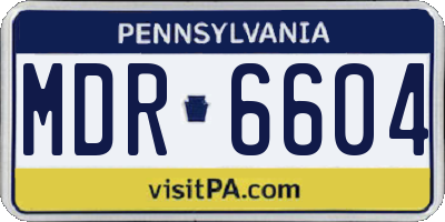 PA license plate MDR6604