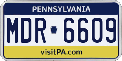 PA license plate MDR6609