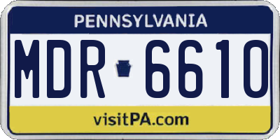PA license plate MDR6610