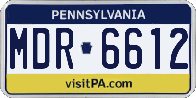 PA license plate MDR6612
