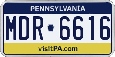 PA license plate MDR6616
