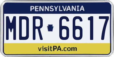 PA license plate MDR6617