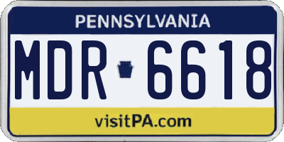 PA license plate MDR6618