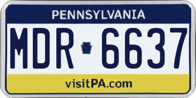 PA license plate MDR6637
