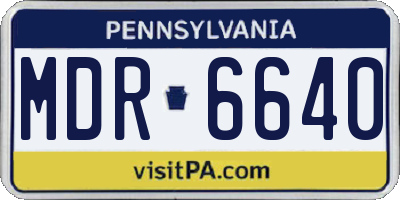 PA license plate MDR6640