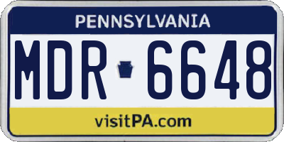 PA license plate MDR6648