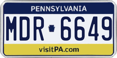 PA license plate MDR6649