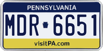 PA license plate MDR6651