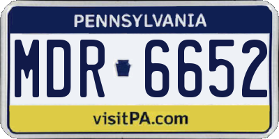 PA license plate MDR6652