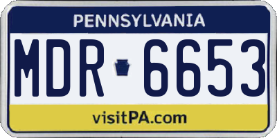 PA license plate MDR6653