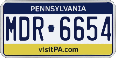 PA license plate MDR6654