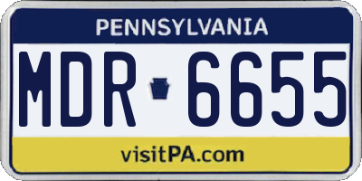 PA license plate MDR6655