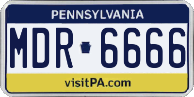 PA license plate MDR6666