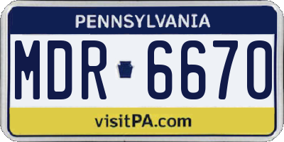 PA license plate MDR6670