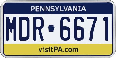 PA license plate MDR6671