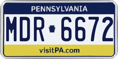 PA license plate MDR6672