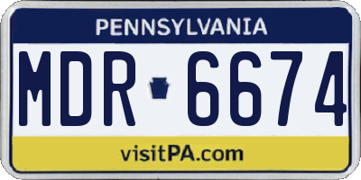 PA license plate MDR6674