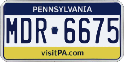 PA license plate MDR6675