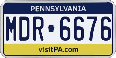 PA license plate MDR6676